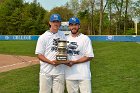 Baseball vs Babson  Wheaton College Baseball players celebrate their victory over Babson to win the NEWMAC Championship for the third year in a row. - (Photo by Keith Nordstrom) : Wheaton, baseball, NEWMAC